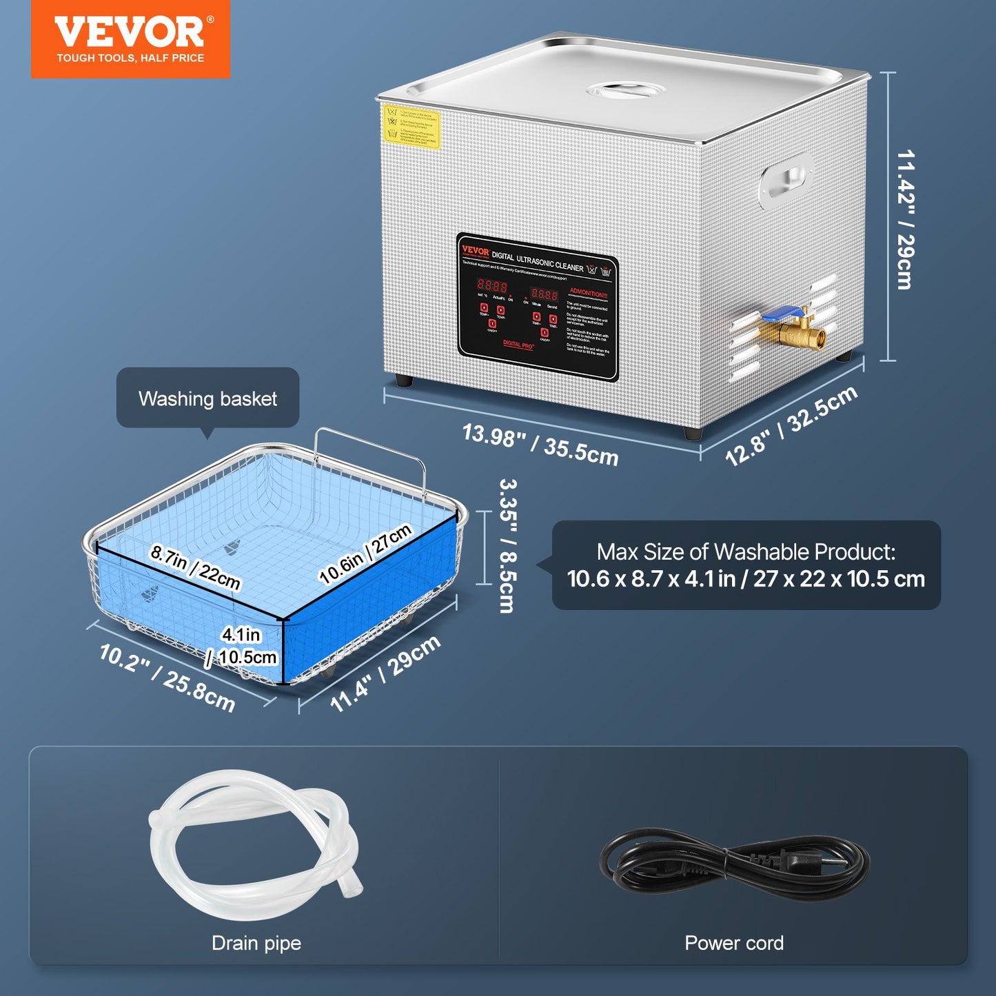 15L Ultrasonic Cleaner with Heating Timer and Digital Sound Machine