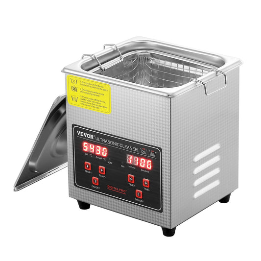 Ultrasonic Cleaner with Digital Timer &amp; Heater, Professional Ultra Sonic Jewelry Cleaner, Stainless Steel Heated Cleaning Machine for Glasses Watch Rings Small Parts Circuit Boards (2L)
