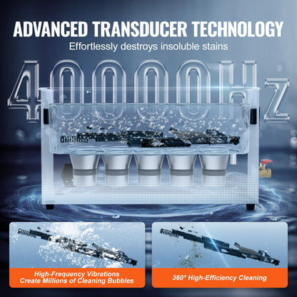 10L Ultrasonic Gun Cleaner, 300W Professional Ultra Sonic Cleaning Machine with Timer & Heater, 40kHz Digital Ultrasonic Cleaner with Basket for Gun Parts, Bullets, Military Supplies