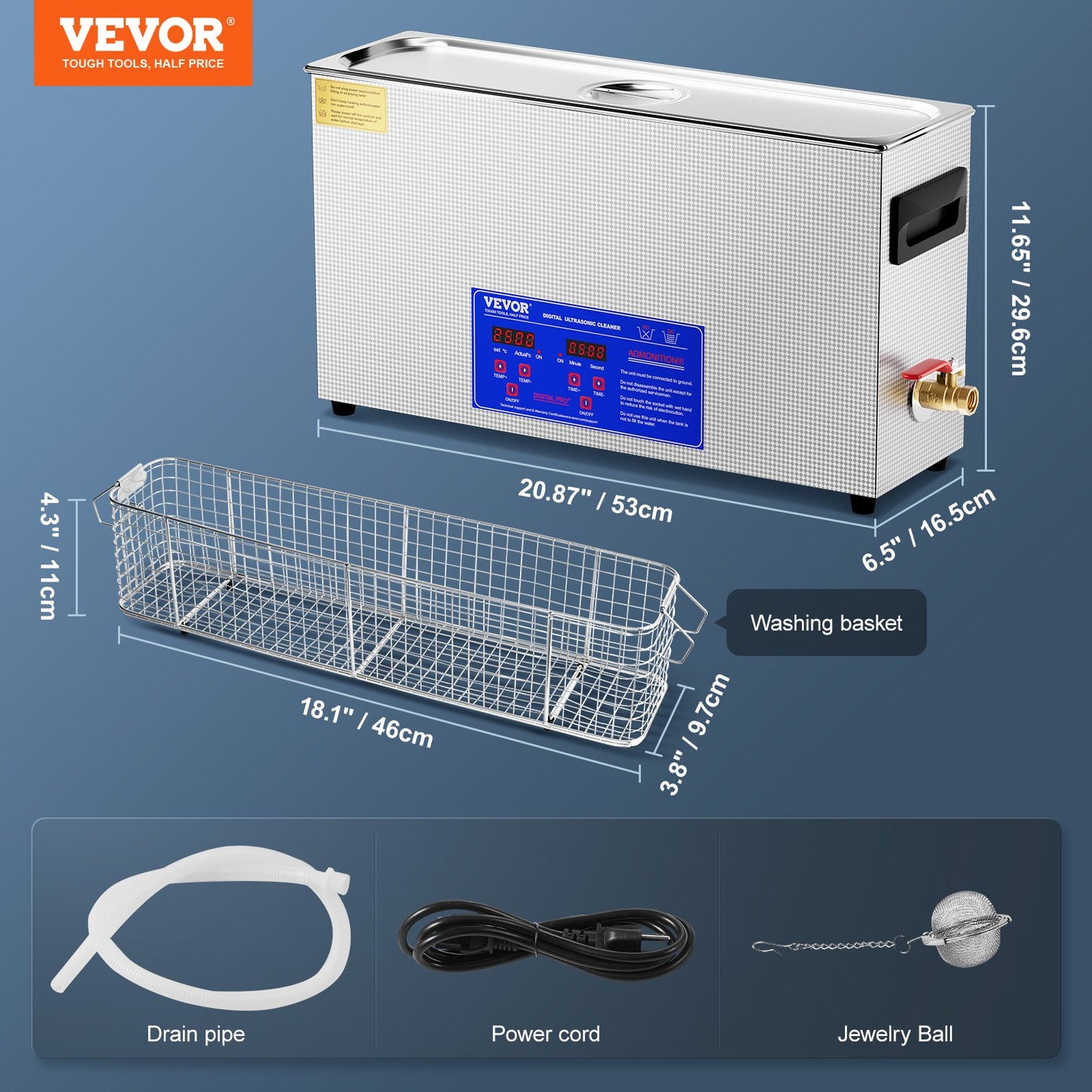 10L Ultrasonic Gun Cleaner, 300W Professional Ultra Sonic Cleaning Machine with Timer & Heater, 40kHz Digital Ultrasonic Cleaner with Basket for Gun Parts, Bullets, Military Supplies