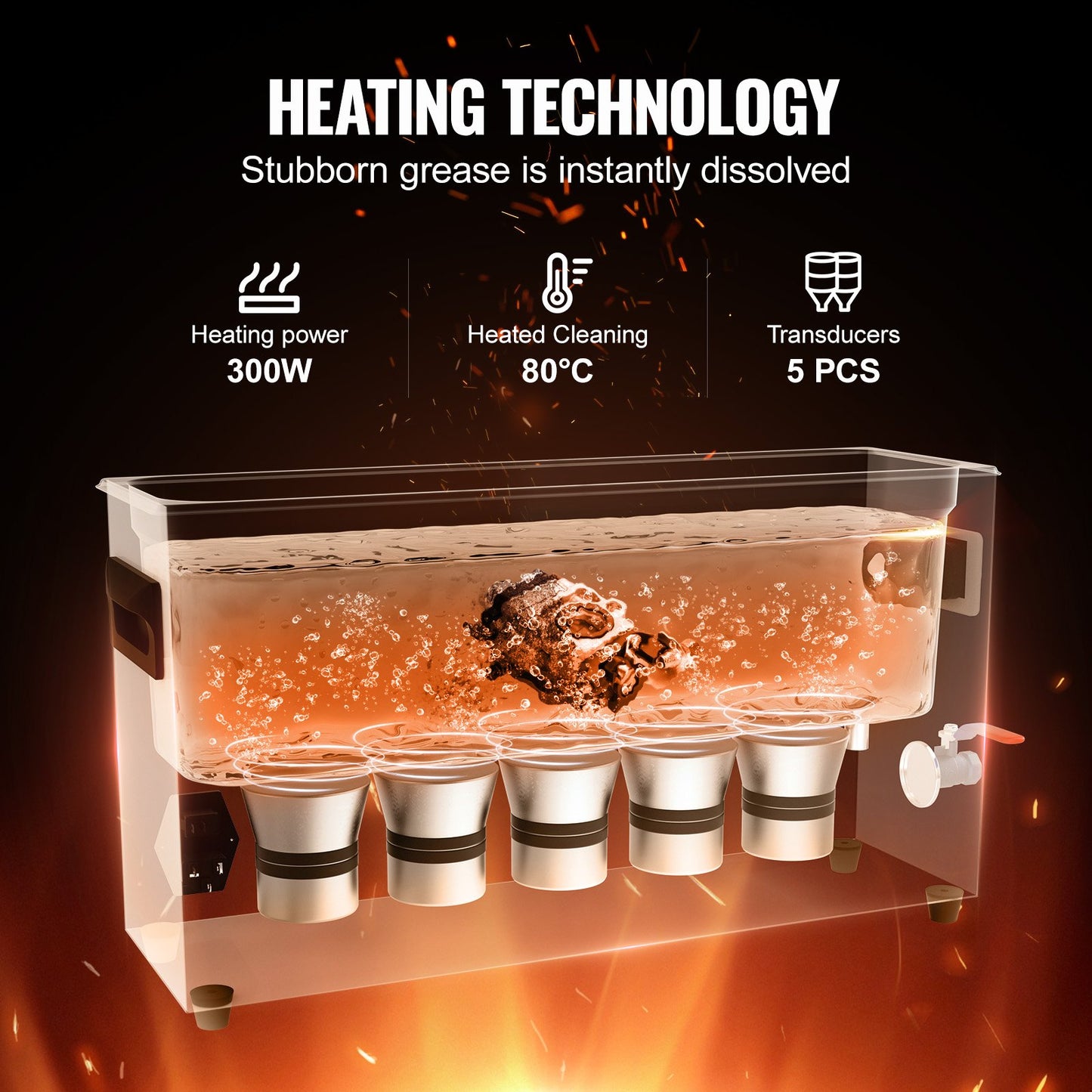 10L Ultrasonic Gun Cleaner 300W Ultra Sonic Cleaner Timer Heating Basket