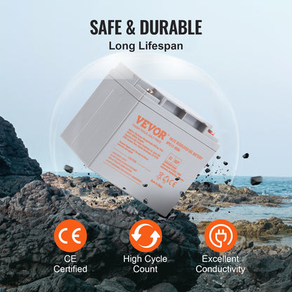 Deep Cycle Battery, 12V 40AH, AGM Marine Rechargeable Battery, High Self-Discharge Rate 400A Discharge Current for Mobility Scooters Electric Wheelchairs Go-Karts e-Bikes, Tested to UL Standards