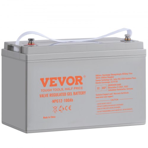 Deep Cycle Battery, 12V 100 AH, AGM Marine Rechargeable Battery, High Self-Discharge Rate 800A Current, for RV Solar Marine Off-Grid Applications UPS Backup Power System