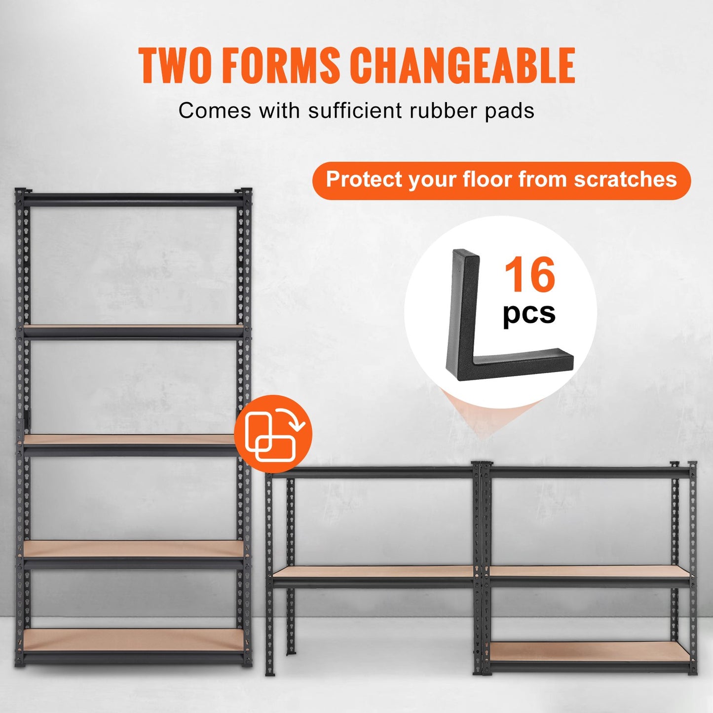 Storage Shelving Unit, 5-Tier Adjustable, 2000 lbs Capacity, Heavy Duty Garage Shelves Metal Organizer Utility Rack, Black, 35" L x 18" W x 71" H for Kitchen Pantry Basement Bathroom Laundry