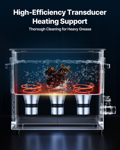 10L Ultrasonic Cleaner, Professional Ultrasonic Cleaner Machine with Cleaning Basket & Digital Display, 180W Stainless Steel 40kHz Cleaning Machine for Watches, Razors, Jewelry, Coins, and More