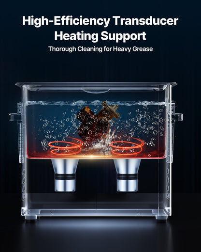 6L Ultrasonic Cleaner, Professional Ultrasonic Cleaner Machine with Cleaning Basket & Digital Display, 120W Stainless Steel 40kHz Cleaning Machine for Watches, Razors, Jewelry, Coins and More