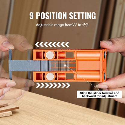 Taschenlochlehre, 56-teiliges Mini-Taschenlochlehrensystem mit 9-Zoll-C-Klemme, Stufenbohrer, Schraubenschlüssel, Bohrstoppring, Vierkant-Antriebsbit und Schrauben, für Heimwerker-Zimmereiprojekte