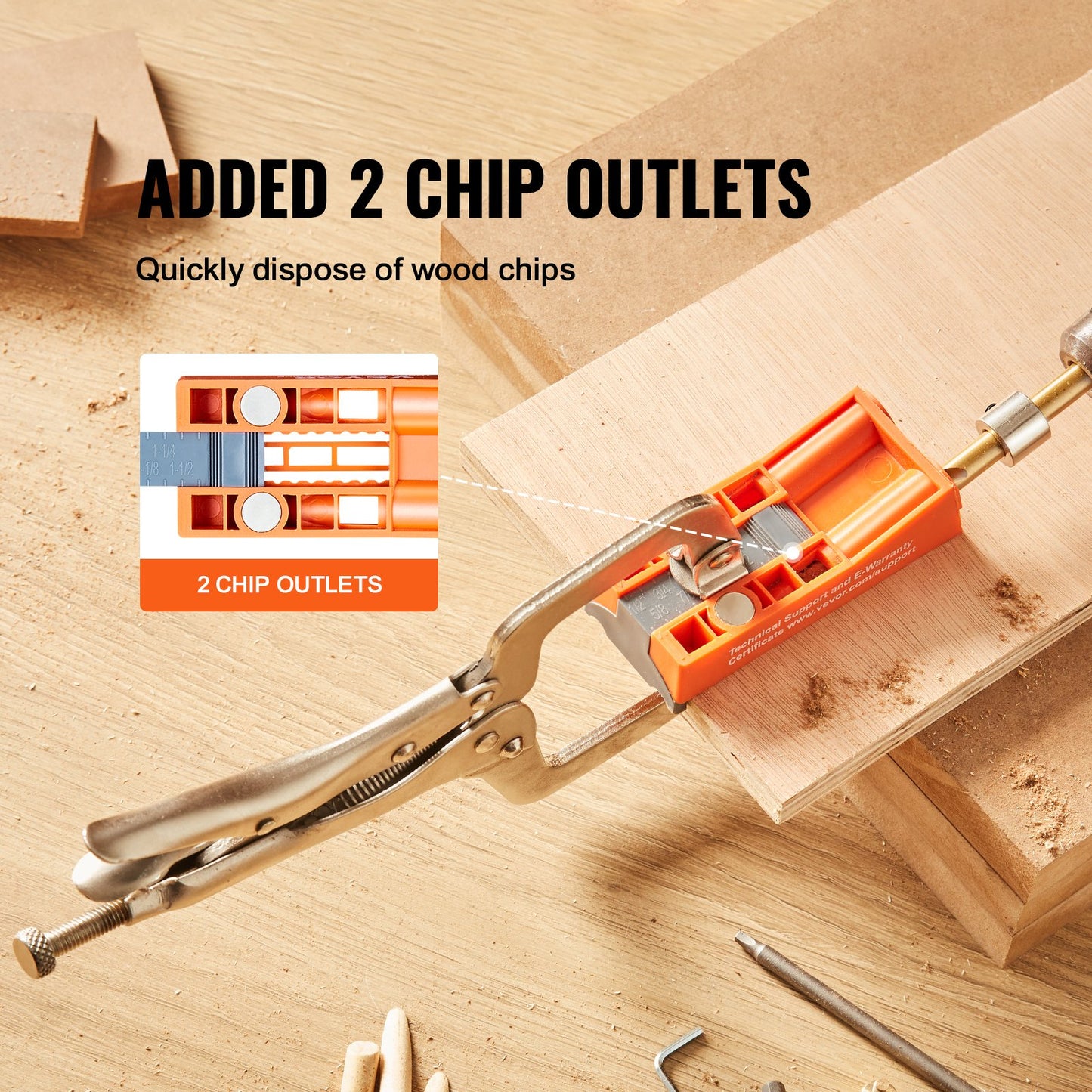Pocket Hole Jig, 56 Pcs Mini Jig Pocket Hole System with 9" C-clamp, Step Drill, Wrench, Square Drive Bit, Drill Stop Ring, and Screws, for DIY Carpentry Projects