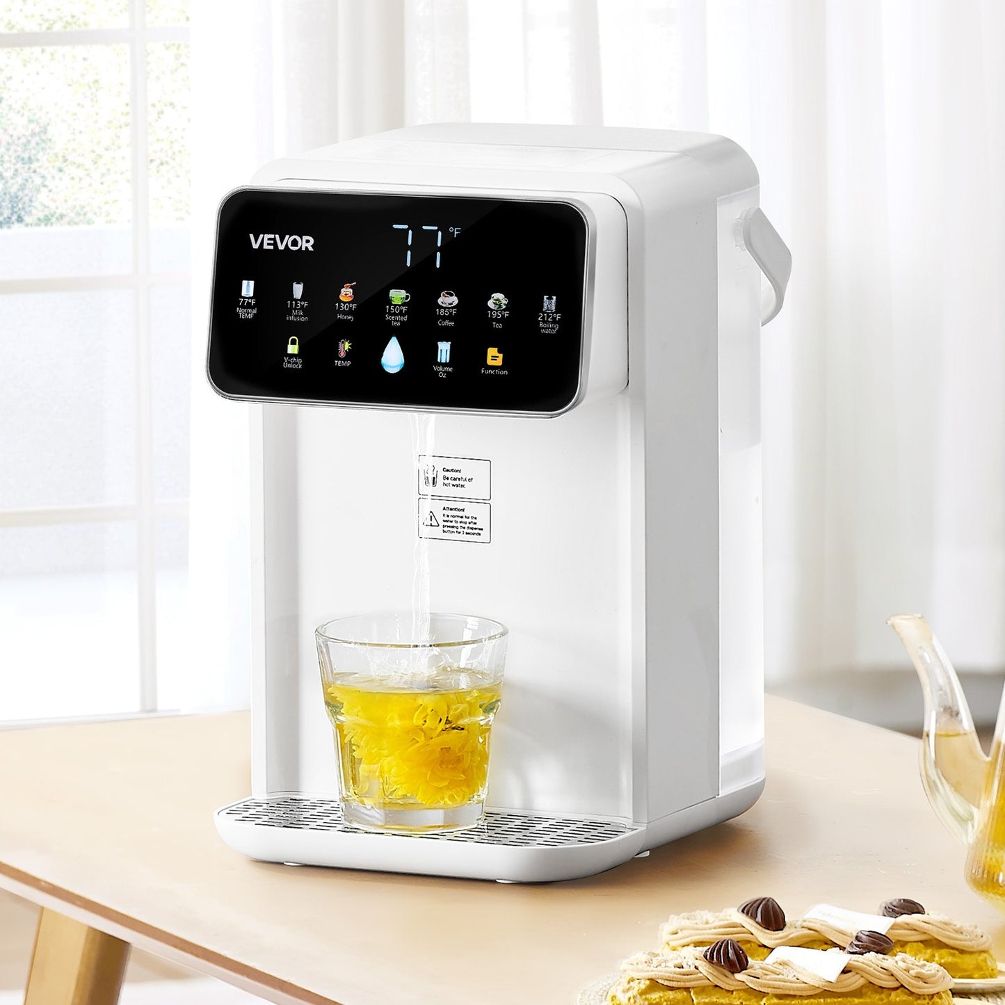 Instant Hot Water Dispenser, Countertop Boiling Water Dispenser with Adjustable 7 Temperatures & 7 Water Volumes, 118oz Removable Water Tank, Quick Heating with Touchscreen & Child Lock for Home