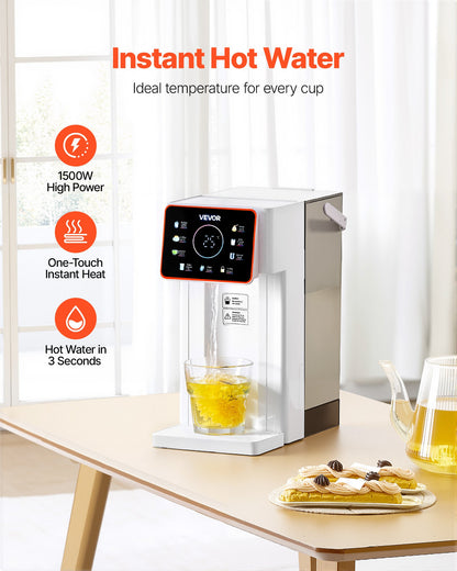 Instant Hot Water Dispenser, Countertop Boiling Water Dispenser with Adjustable 6 Temperatures & 7 Water Volumes, 101oz Removable Water Tank, Quick Heating with Touchscreen & Child Lock for Home