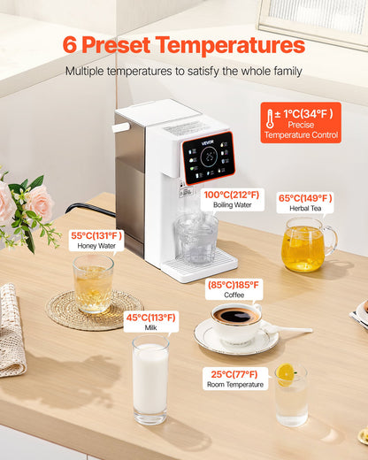 Instant Hot Water Dispenser, Countertop Boiling Water Dispenser with Adjustable 6 Temperatures & 7 Water Volumes, 101oz Removable Water Tank, Quick Heating with Touchscreen & Child Lock for Home