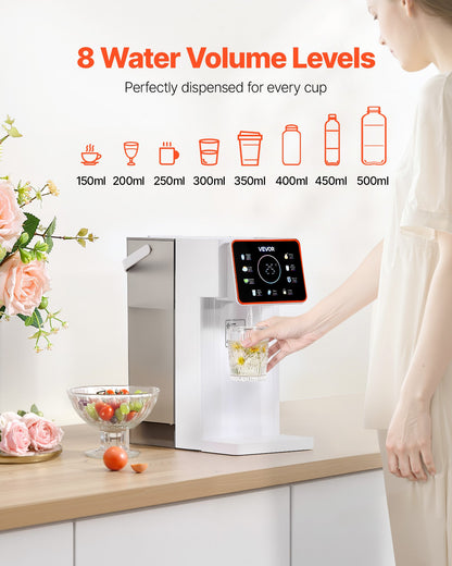 Instant Hot Water Dispenser, Countertop Boiling Water Dispenser with Adjustable 6 Temperatures & 7 Water Volumes, 101oz Removable Water Tank, Quick Heating with Touchscreen & Child Lock for Home