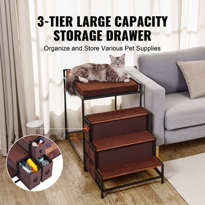 Pet Våningssäng Hund/Katt Fönster Abborre med trappa Förvaring Medium Storlek