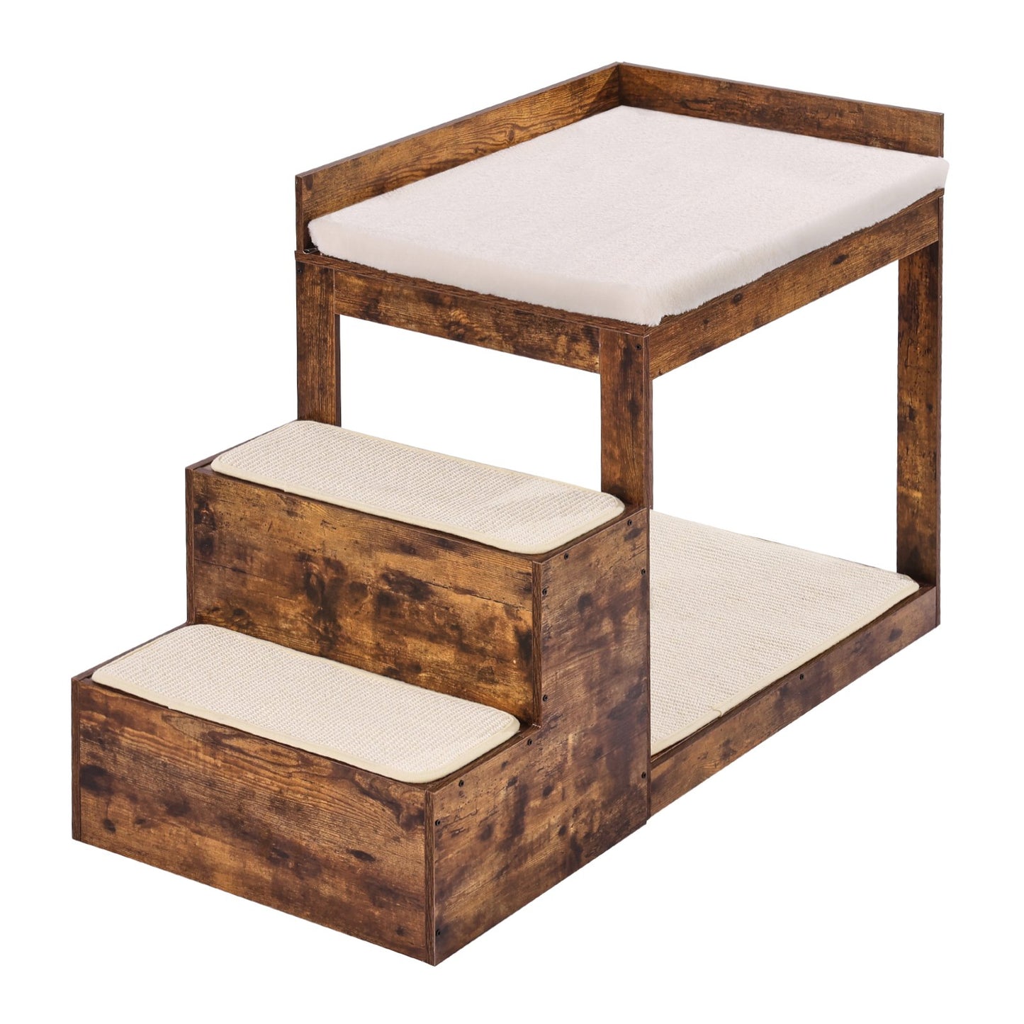 Haustier-Etagenbett mit Treppe, Hunde-/Katzen-Fenstersitzbank, Schlafsofa, mittlere Größe