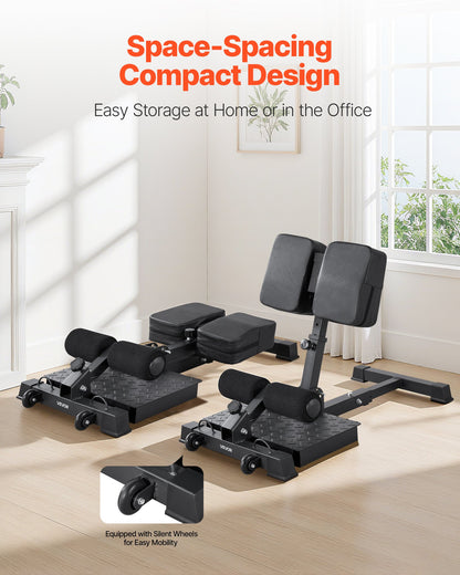 Sissy Squat Machine, Multi-Function Deep Sissy Squat Bench for Leg Muscle Training, Easy Setup & Foldable Core Waistline & Glute Workout Equipment, Leg Exercise Machine for Home Gym, Black