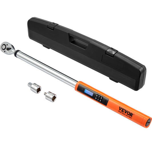 Digital Torque Wrench, 1/2" Driven Electronic Torque Wrench, Torque Wrench Set 25-250ft.lb/34-340n.m Torque Range Accurate to ±2%, 3-position Adjustable Torque Wrench Set with LED Buzzer Calibration