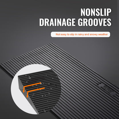 1,6 Zoll hohe, zuschneidbare Schwellenrampe für Kehrroboter, 35,4 Zoll breite Rollstuhlrampe aus Naturkautschuk, rutschfeste Vollgummirampe mit doppelseitigem Klebeband für Türen, Einfahrten, Badezimmer, glatte Fliesen