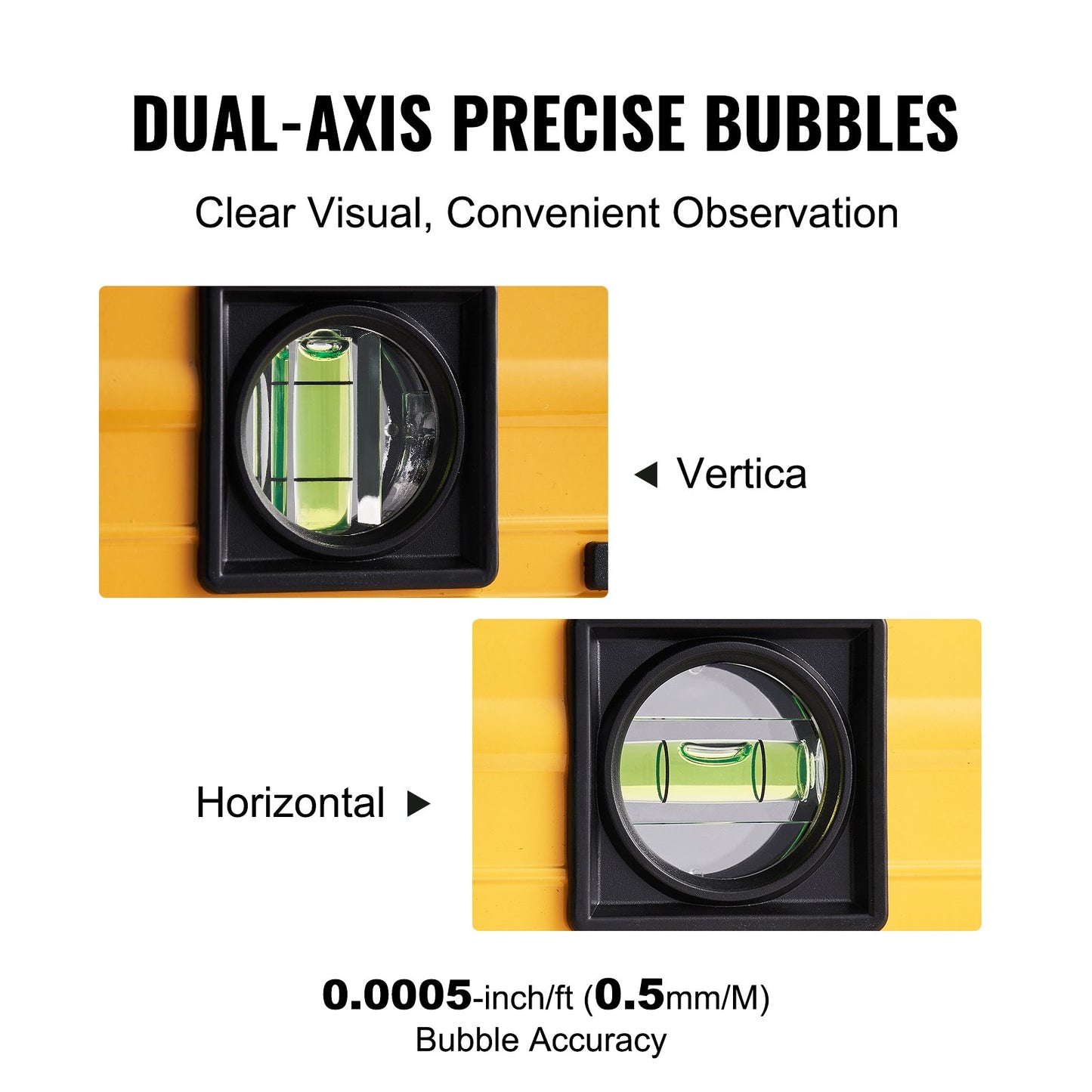 Magnetic Torpedo Level, 600mm, LED Backlit Screen Mechanical Bubble Vials Ruler for 0-360 Degree, Gravity Sensor Aluminum Alloy Leveler Tool w/ Viewing Window, Shock-Resistant for Plumbing, Wood