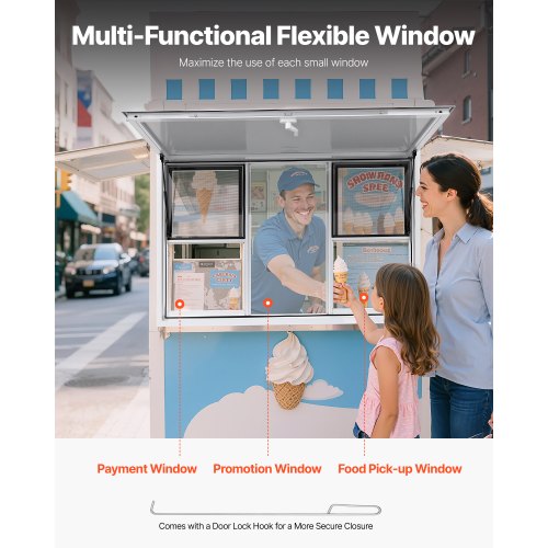 152x92 cm Servierkiosk für Imbisswagen, Markise