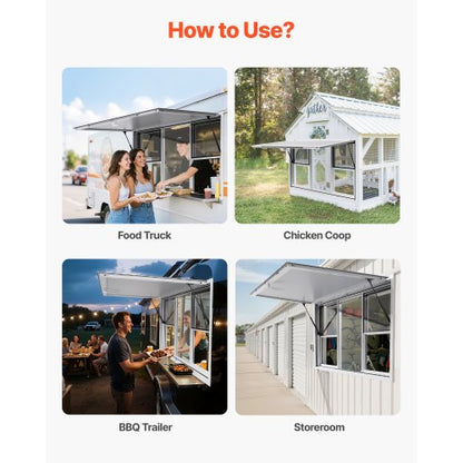 152x92 cm Servierkiosk für Imbisswagen, Markise