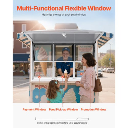 152x92 cm Servierkiosk für Imbisswagen, Markise