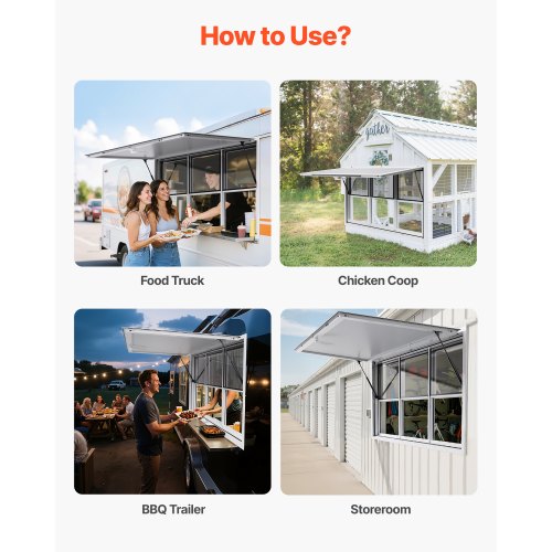 152x92 cm Servierkiosk für Imbisswagen, Markise