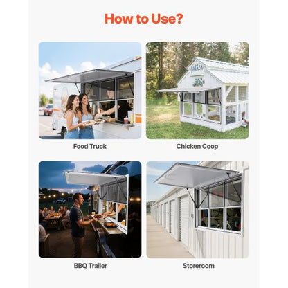 152x92 cm Servierkiosk für Imbisswagen, Markise