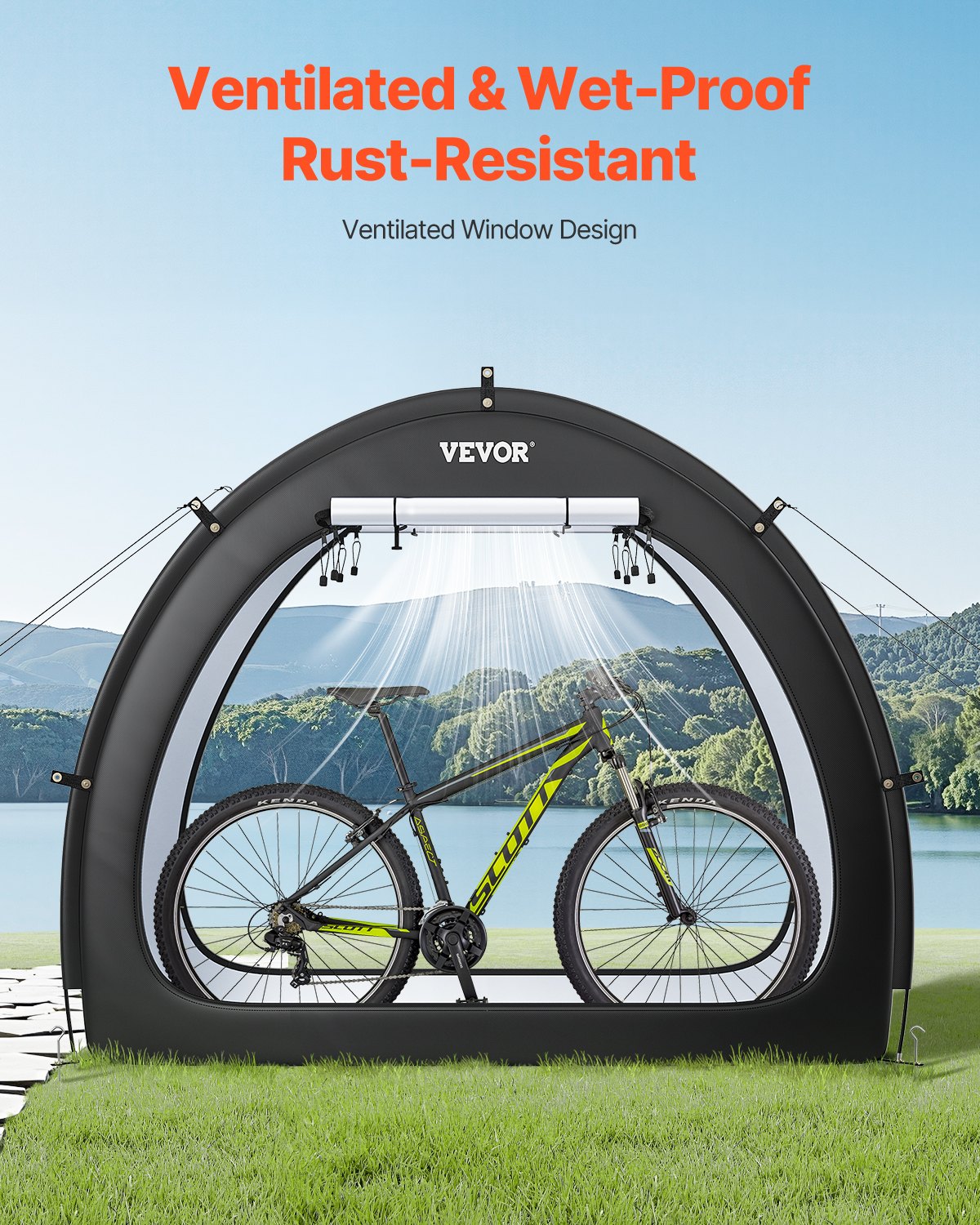 Outdoor-Fahrradaufbewahrungszelt Fächerförmiges wasserdichtes Fahrradzelt für 1 bis 2 Fahrräder