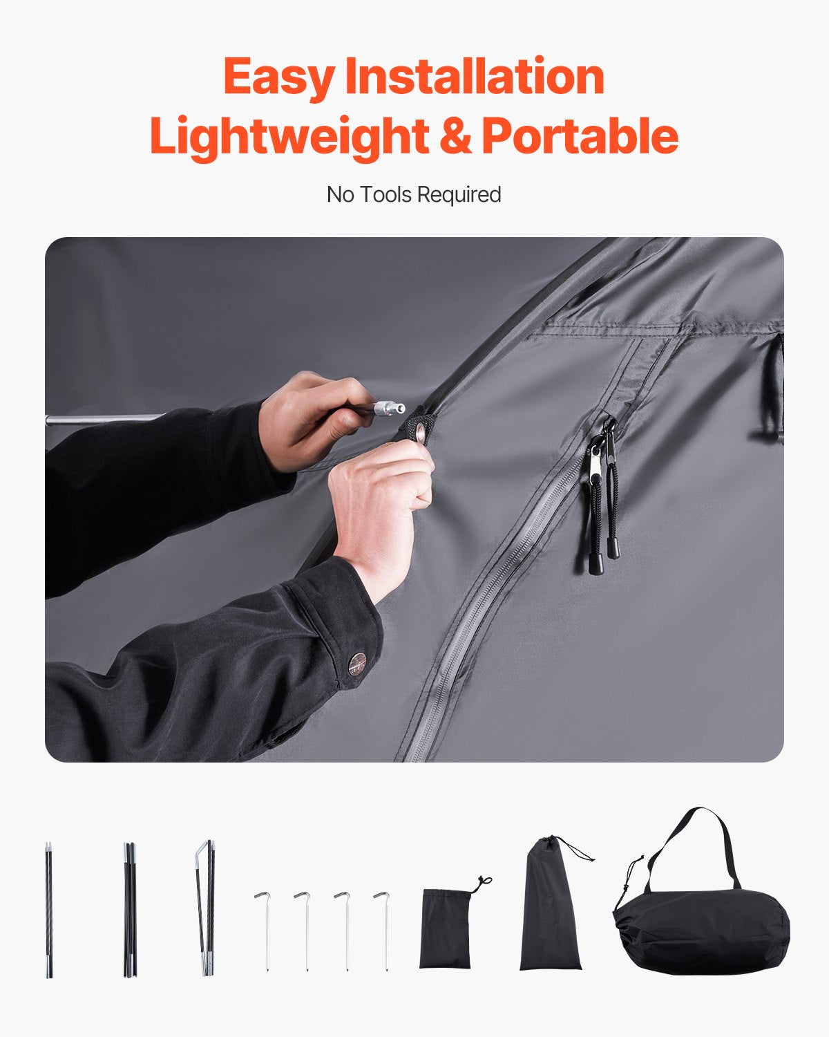 Utomhuscykelförvaringstält Fläktformat cykeltält med två dörrar för 4 till 5 cyklar