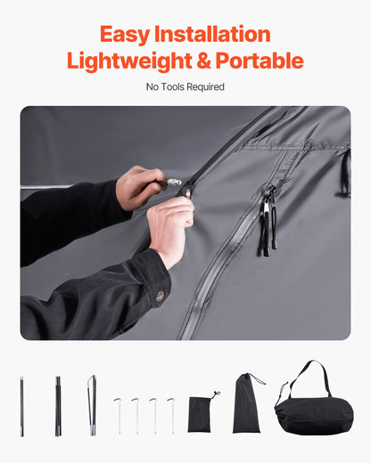 Utomhuscykelförvaringstält Fläktformat cykeltält med två dörrar för 4 till 5 cyklar