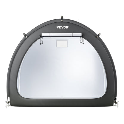 Utomhuscykelförvaringstält Fläktformat cykeltält med två dörrar för 4 till 5 cyklar