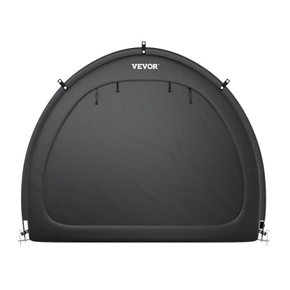 Utomhuscykelförvaringstält Fläktformat cykeltält med två dörrar för 4 till 5 cyklar