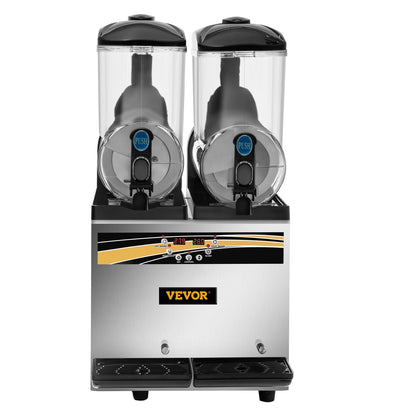 Slush Frozen Drink Machine, 2x15L Tank Commercial Margarita Machine, 890W rostfritt stål Margarita Slush Maker, Temperatur Slush 25°F till 30°F Drink Maker, Perfekt för restauranger Kaféer Barer