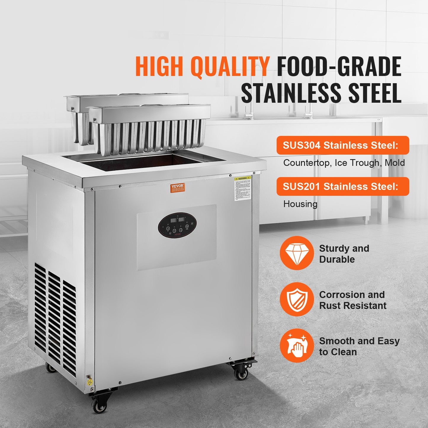 Kommerzielle Eismaschine mit 2 Formen, Set – 52-teilige Eismaschine