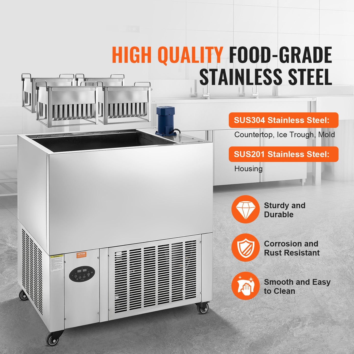 Kommerzielle Eismaschine mit 4 Formen, Set – 120 STS-Eis am Stiel-Maschine