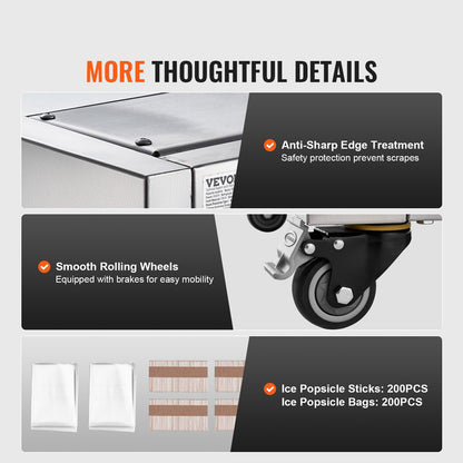 Kommerzielle Eismaschine mit 4 Formen, Set – 120 STS-Eis am Stiel-Maschine
