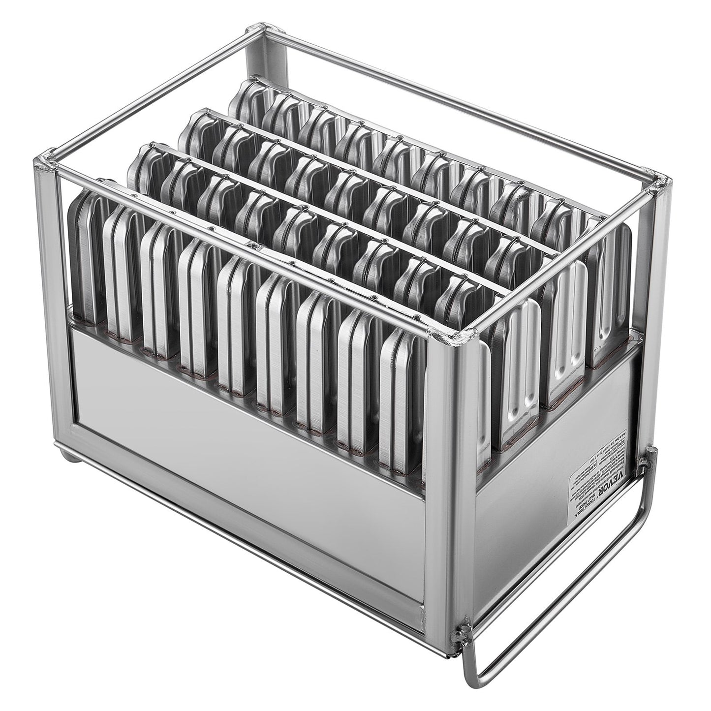 Kommerzielle Formen für Eis am Stiel, 40 runde Formen für Eis am Stiel mit Doppelrillen, Formen für Eis am Stiel aus Edelstahl, Formenhalter für Eismaschinen mit 50 Stielen und Beuteln