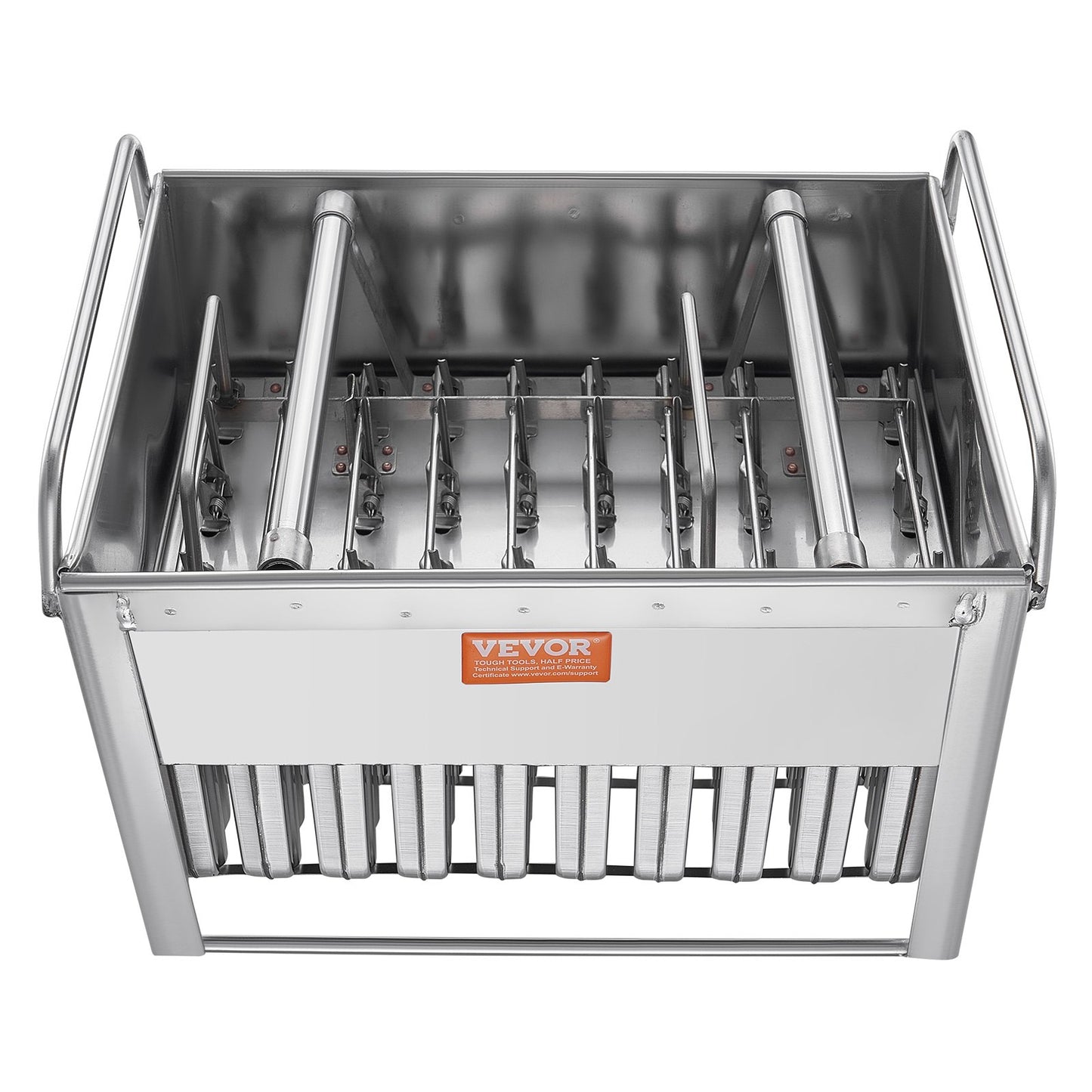 Kommerzielle Formen für Eis am Stiel, 40 runde Formen für Eis am Stiel mit Doppelrillen, Formen für Eis am Stiel aus Edelstahl, Formenhalter für Eismaschinen mit 50 Stielen und Beuteln