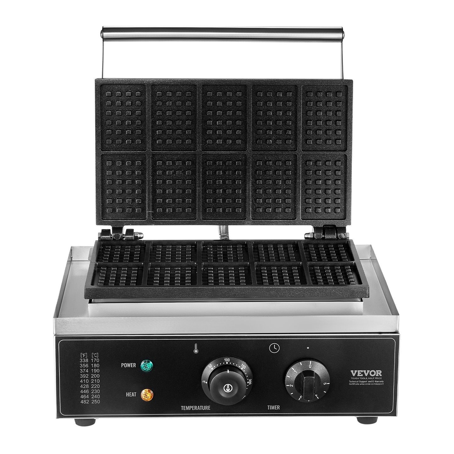 10PCS Kommerziellen Waffeleisen Rechteck Waffeleisen 1550W