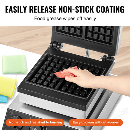 2PCS Kommerziellen Waffel Maker Rechteck Waffel Maker 2000W