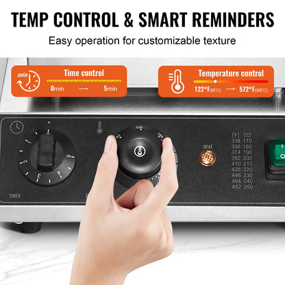 4PCS Kommerziellen Waffel Maker Runde Waffel Eisen Maschine 1750W