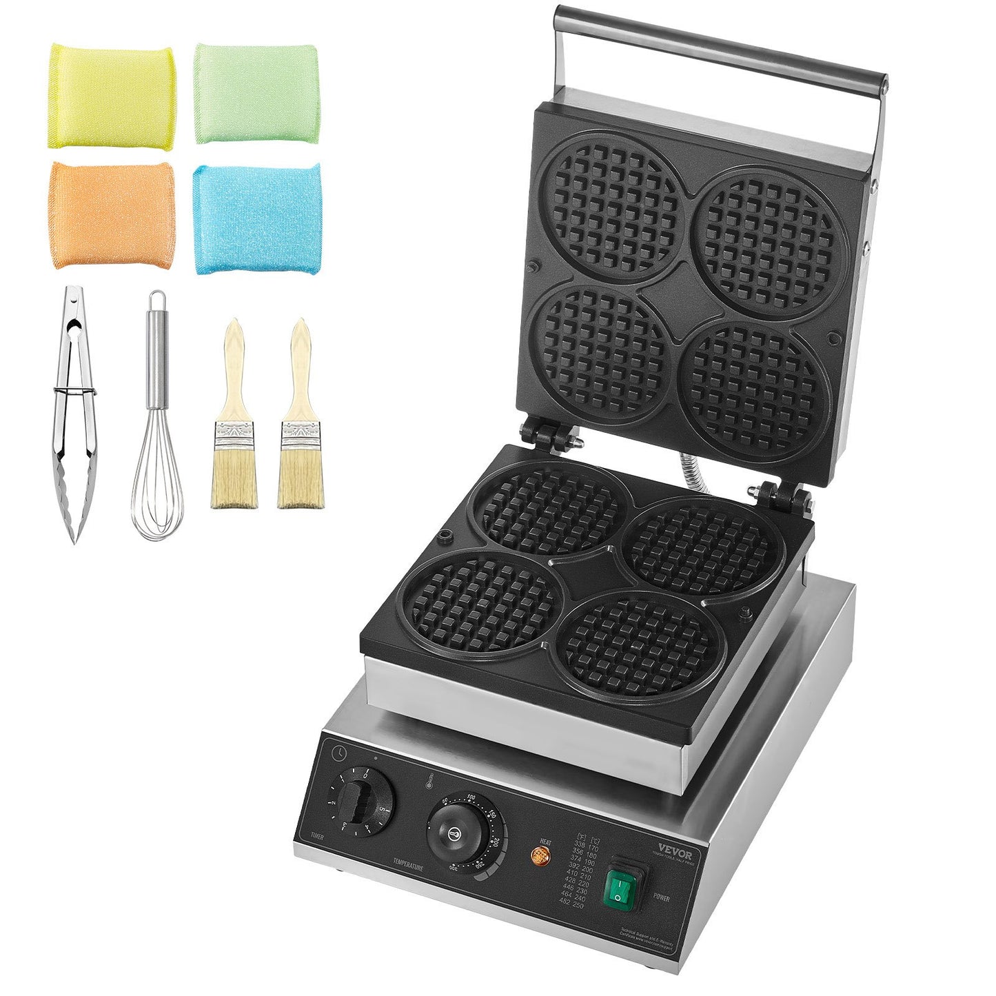 4PCS Kommerziellen Waffel Maker Runde Waffel Eisen Maschine 1750W
