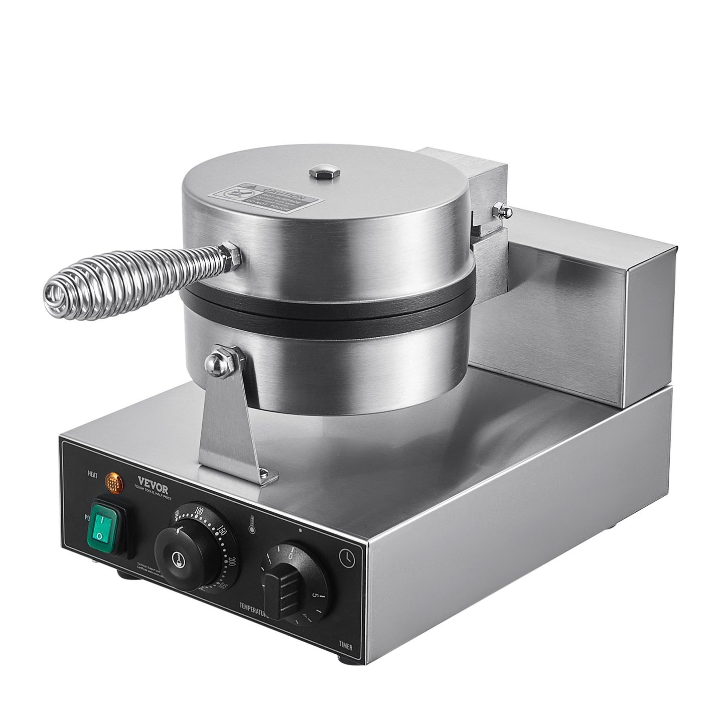 Commercial Waffle Maker Round Waffle Iron Baking Machine Non-stick 1230W