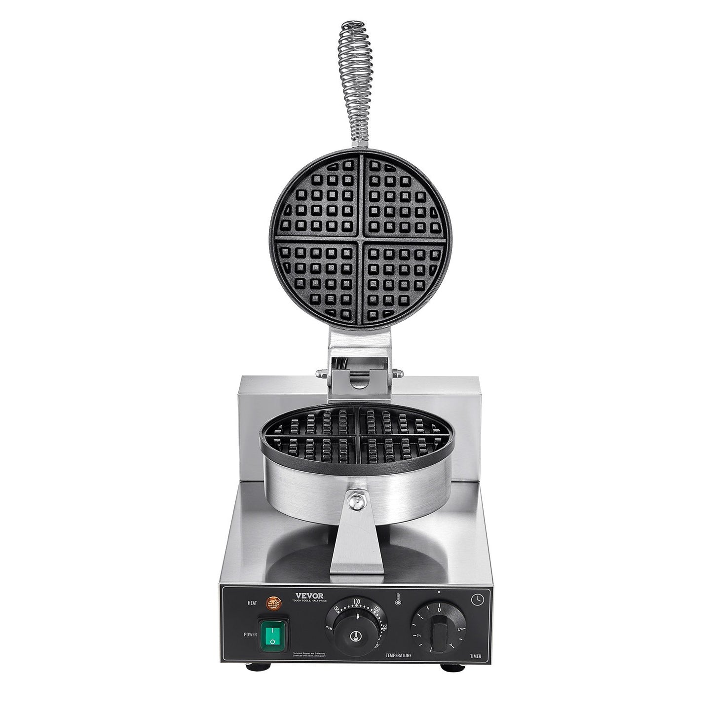 Commercial Waffle Maker Round Waffle Iron Baking Machine Non-stick 1230W