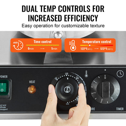 Kommersiella våffeljärn med dubbla huvuden runt våffeljärn 2460W non-stick