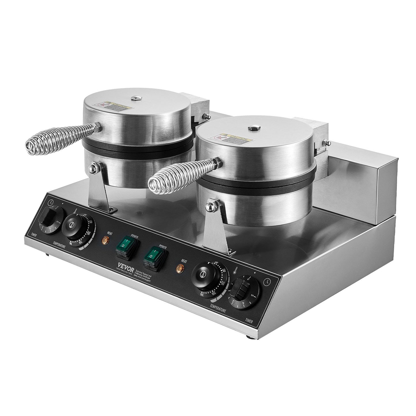 Kommersiella våffeljärn med dubbla huvuden runt våffeljärn 2460W non-stick