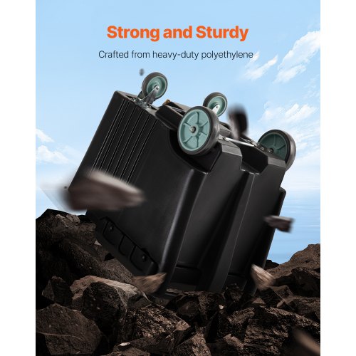 commercial ice box 61.6L portable ice box with sliding lid and 4 wheels | EU