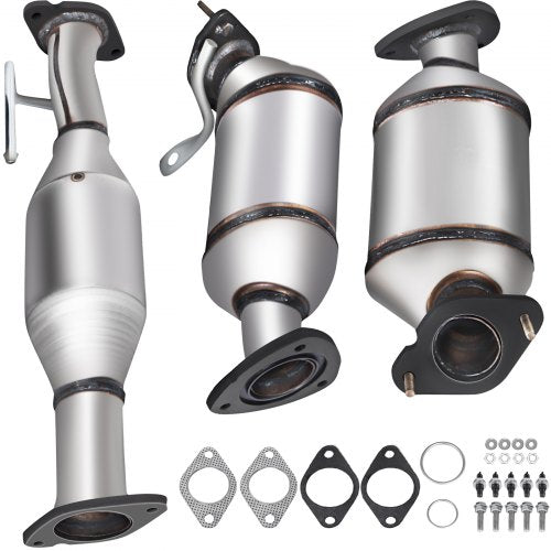 Catalytic Converter, 3 Pcs Exhaust Pipe Stainless Steel High Flow Cat, for Chevrolet Traverse 09-17 3.6L V6/Buick Enclave 07-10/GMC Acadia 07-17/Saturn Outlook 3.6L 07-10 (EPA Compliant)