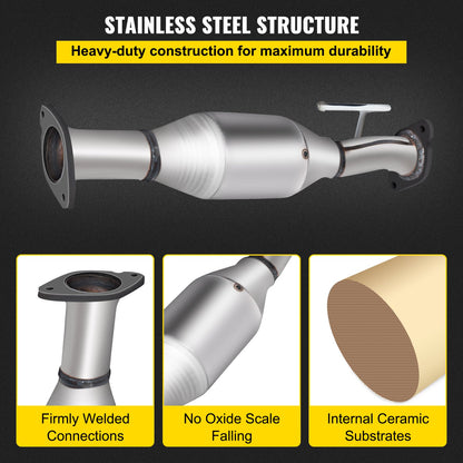 Catalytic Converter, 3 Pcs Exhaust Pipe Stainless Steel High Flow Cat, for Chevrolet Traverse 09-17 3.6L V6/Buick Enclave 07-10/GMC Acadia 07-17/Saturn Outlook 3.6L 07-10 (EPA Compliant)