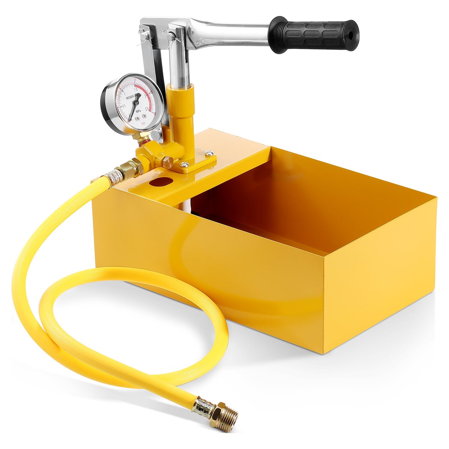 Hydrostatisk testpump, max 25 bar/362 PSI, enkelventil hydraulisk manuell vattentryckstestsats med mätare 5 L vattentank, 1 m slang med 1,27 cm utvändig gänganslutning för rörledning